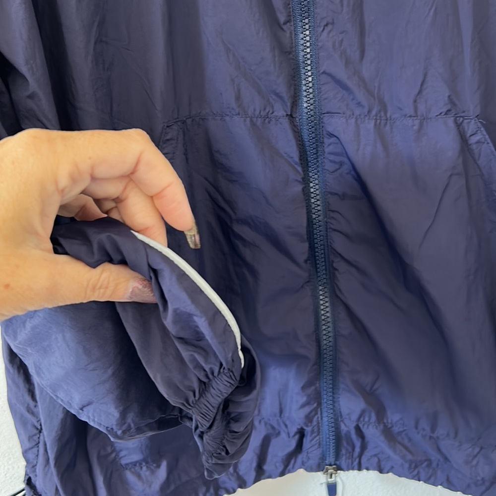 Fabletics Navy White Trim Shell Zip Through Overs… - image 4